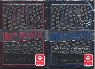 ACE SILVER BLACK 100% PLASZTIK PÓKER KÁRTYA