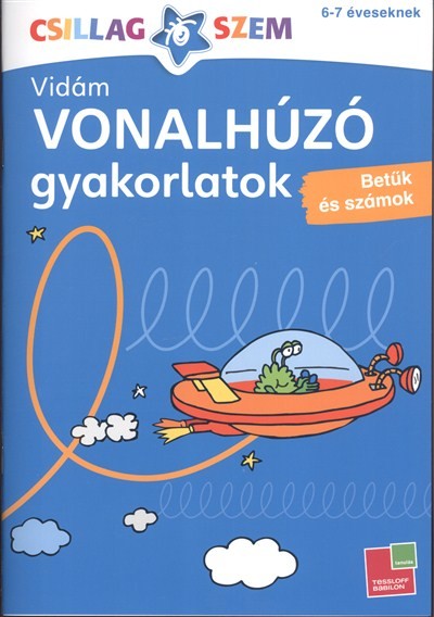 Vonalhúzó gyakorlatok: Betűk és számok - Kék /Csillagszem