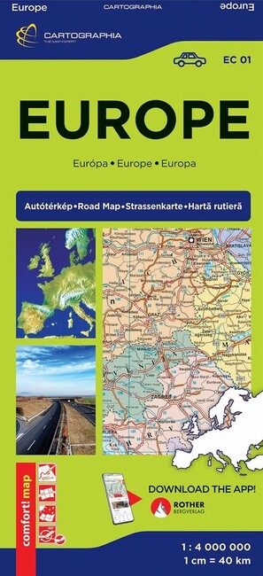 Európa Comfort térkép 1:4000000 (laminált)