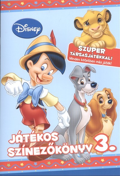 DISNEY JÁTÉKOS SZÍNEZŐKÖNYV 3. /SZUPER TÁRSASJÁTÉKKAL!