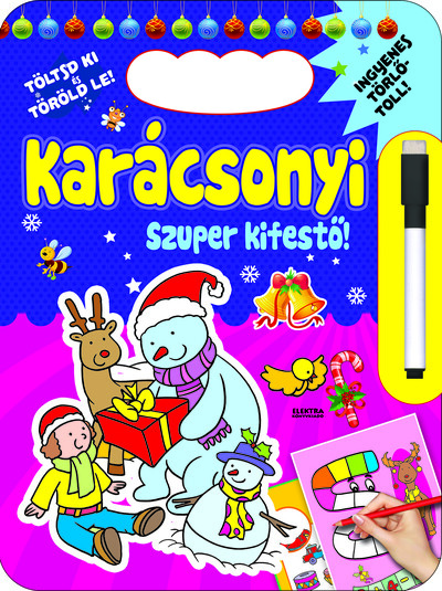 Karácsonyi szuper kifestő - Töltsd ki és Töröld le! (lila) §K