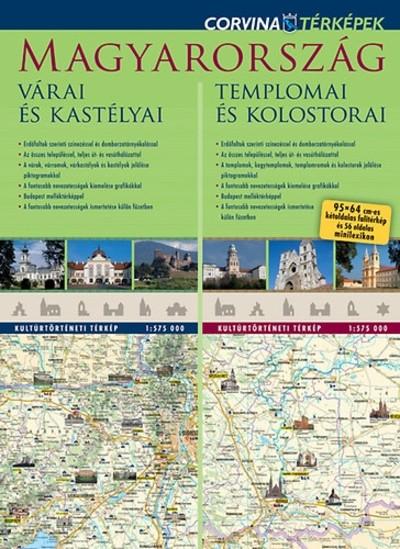 Magyarország várai és kastélyai - templomai és kolostorai /95x64 cm-es kétoldalas falitérkép