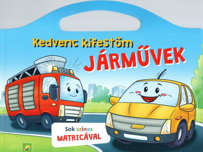 Kedvenc kifestőm: Járművek -Sok színes matricával