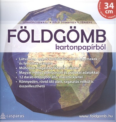 FÖLDGÖMB KARTONPAPÍRBÓL /34 CM ÁTMÉRŐ