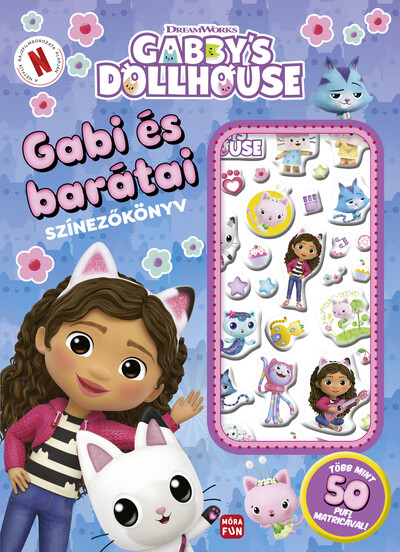 Gabby`s Dollhouse - Gabi és barátai színezőkönyv pufi matricákkal