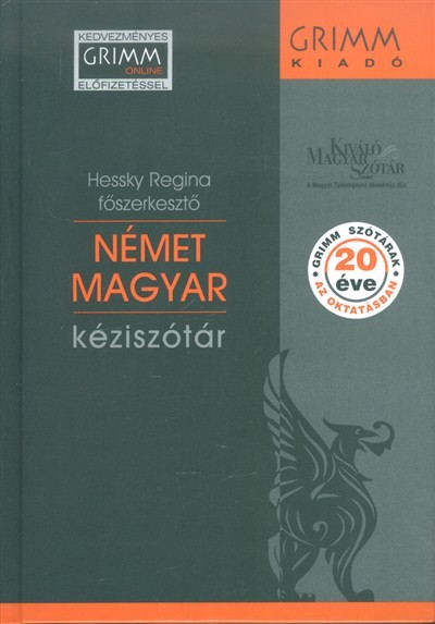 NÉMET-MAGYAR KÉZISZÓTÁR + KEDVEZMÉNYES GRIMM ONLINE ELŐFIZETÉSSEL