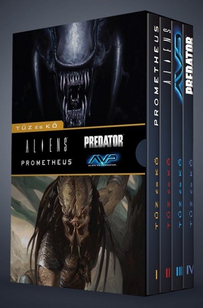 Tűz és kő - díszdoboz /Aliens és Predator 1-4. (képregény)