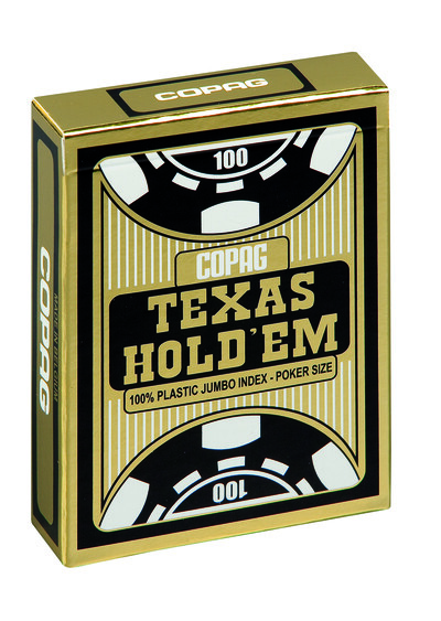 COPAG Texas Hold`em GOLD BLACK, 2 nagy indexes 100% plasztik póker kártya