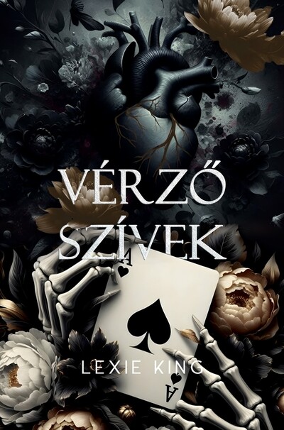 Vérző szívek - Fekete szív 6. (éldekorált)