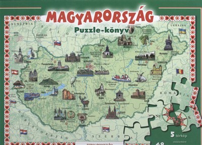 MAGYARORSZÁG PUZZLE-KÖNYV /5 TÉRKÉP OLDALANKÉNT 48 DARABOS KIRAKÓVAL