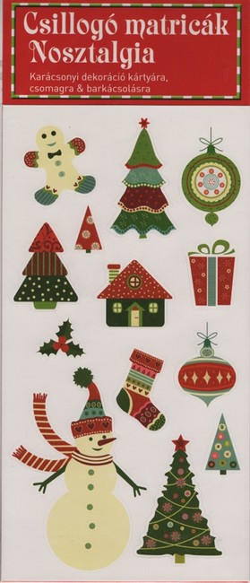 Csillogó matricák - Nosztalgia - Karácsonyi dekoráció kártyára, csomagra & barkácsolásra