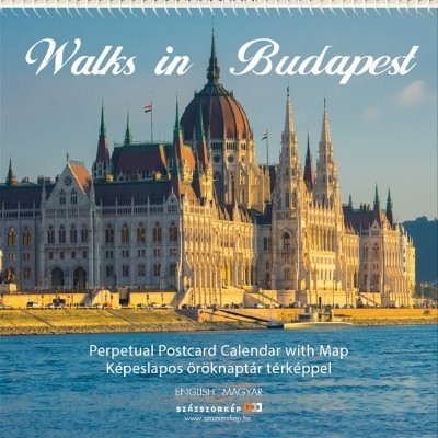 WALKS IN BUDAPEST 2017. KÉPESLAPOS ÖRÖKNAPTÁR TÉRKÉPPEL /PERPETUAL POSTCARD CALENDAR WITH MAP