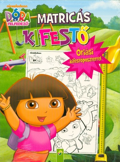 Dóra a felfedező: Matricás kifestő - óriási kifestőposzterrel