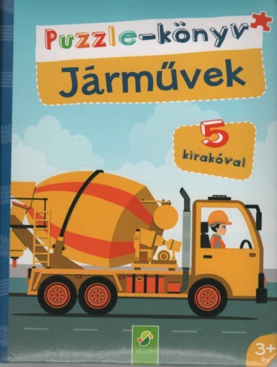 Puzzle-könyv: Járművek - 5 kirakóval