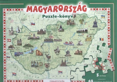 Magyarország puzzle-könyv /5 térkép oldalanként 48 darabos kirakóval