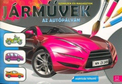 Járművek az autópályán /Színezek és ragasztok