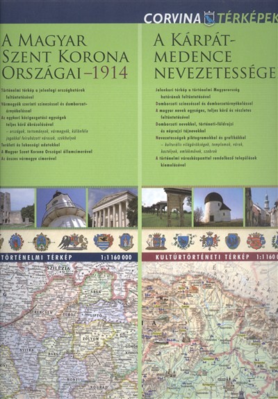  A Magyar Szent Korona országai 1914. - A Kárpát-medence nevezetességei /Kétoldalas falitérkép 