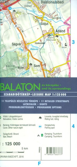 Balaton és környéke szabadidőtérkép 1:125 000