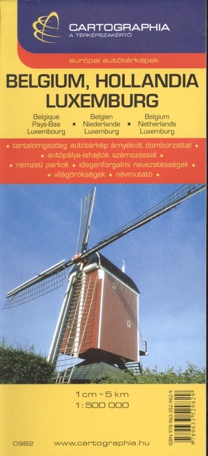 BELGIUM, HOLLANDIAN, LUXEMBURG TÉRKÉP (1:500 000) /EURÓPAI AUTÓTÉRKÉPEK