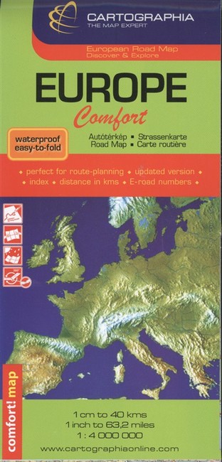 Európa comfort autótérkép (1:400 000) laminált /European Road Map