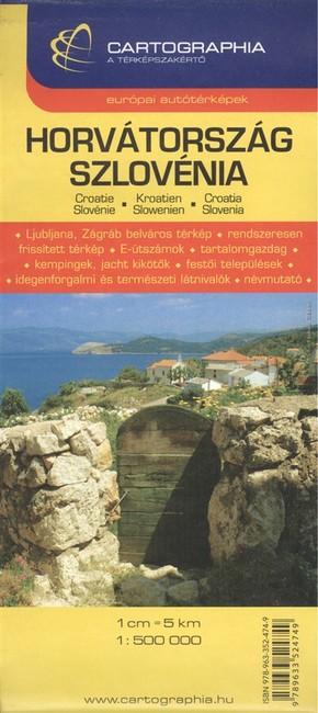  Horvátország, Szlovénia térkép (1:500 000) /Európai autótérképek 