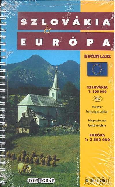 SZLOVÁKIA ÉS EURÓPA DUÓATLASZ 1:360 000