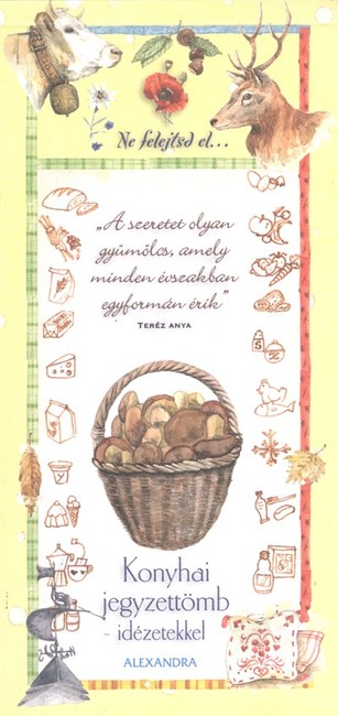 Konyhai jegyzettömb  - Idézetekkel /Sárga