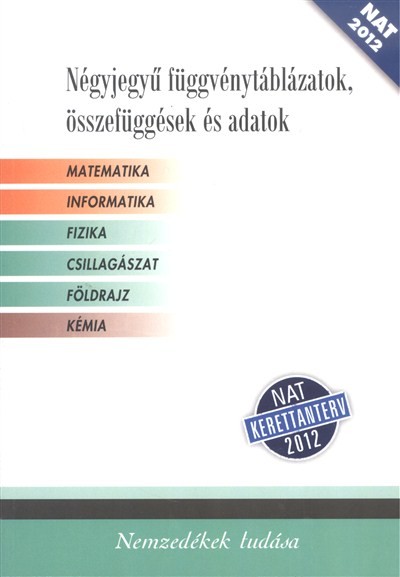 Négyjegyű függvénytáblázatok, összefüggések és adatok /Nat kerettanterv 2012. (nt-16129/nat)